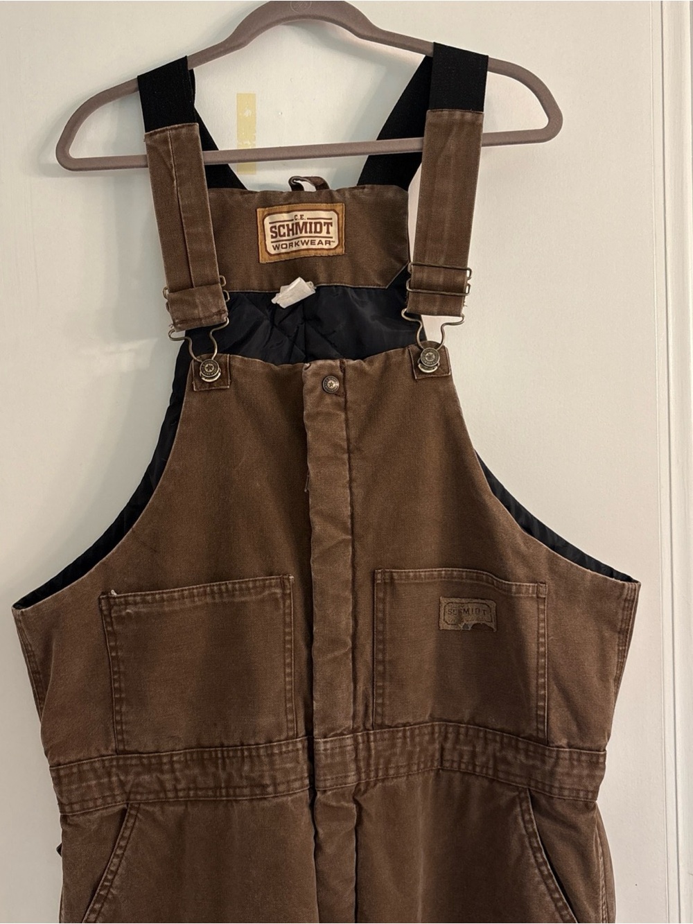 CE Schmidt Workwear Brown Duck Canvas Bib Overalls Mens XLR